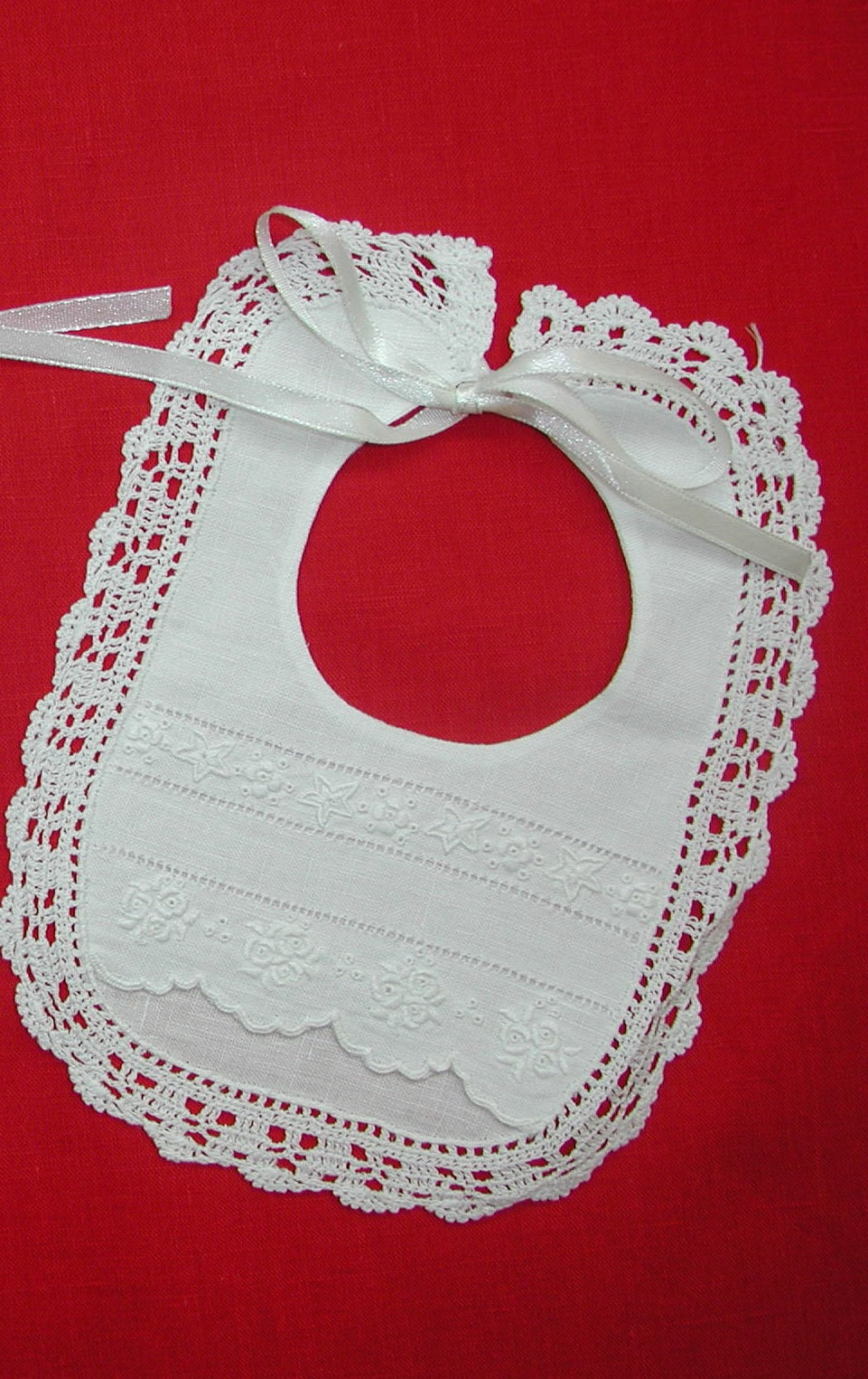 BBI-Lace 2, Baby Bib (Hand Embroidered)