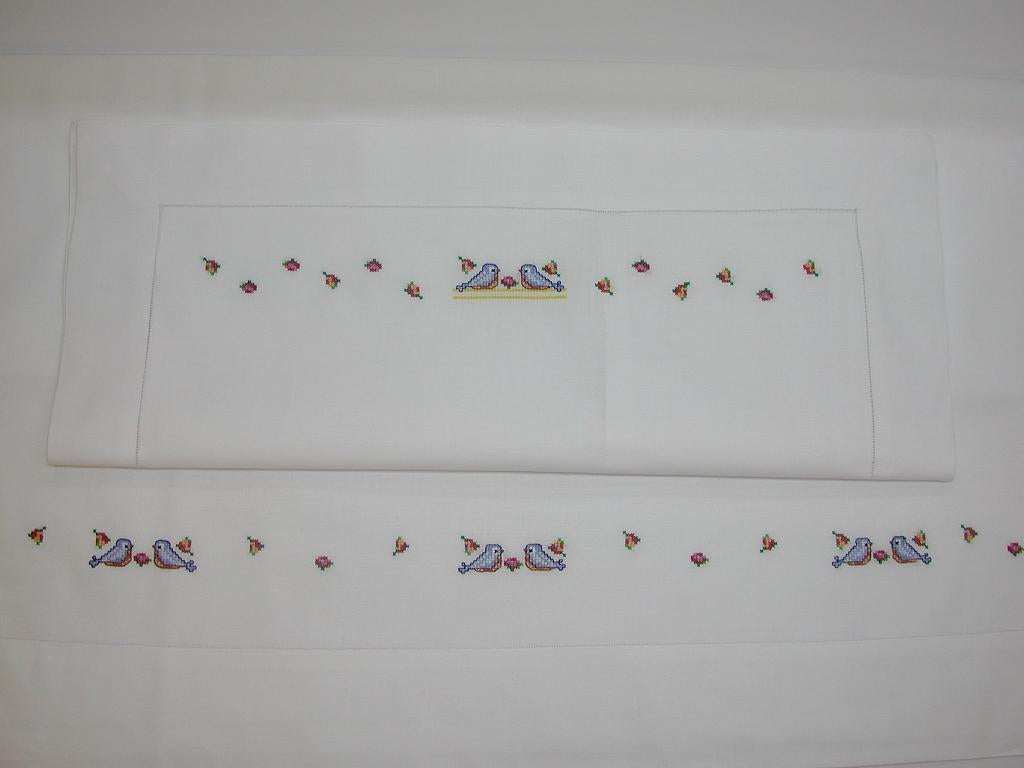 BBS-01-Birds, Baby Bedsheet (Hand Embroidered)