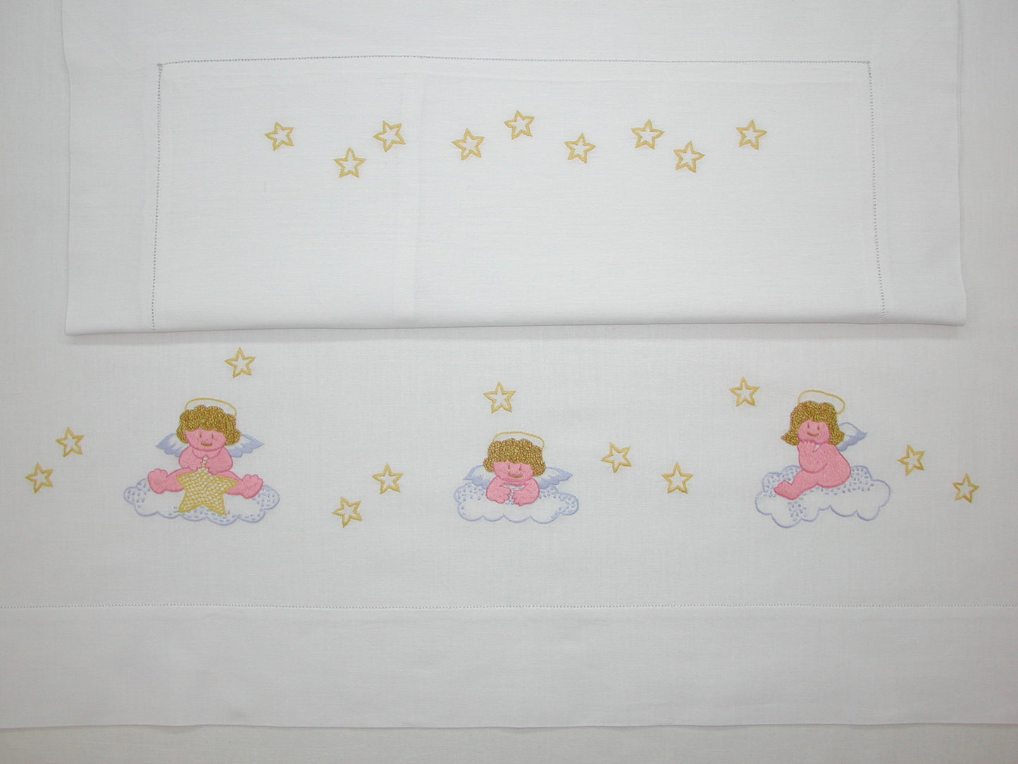 BBS-05-Cuty Angels, Baby Bedsheet (Hand Embroidered)