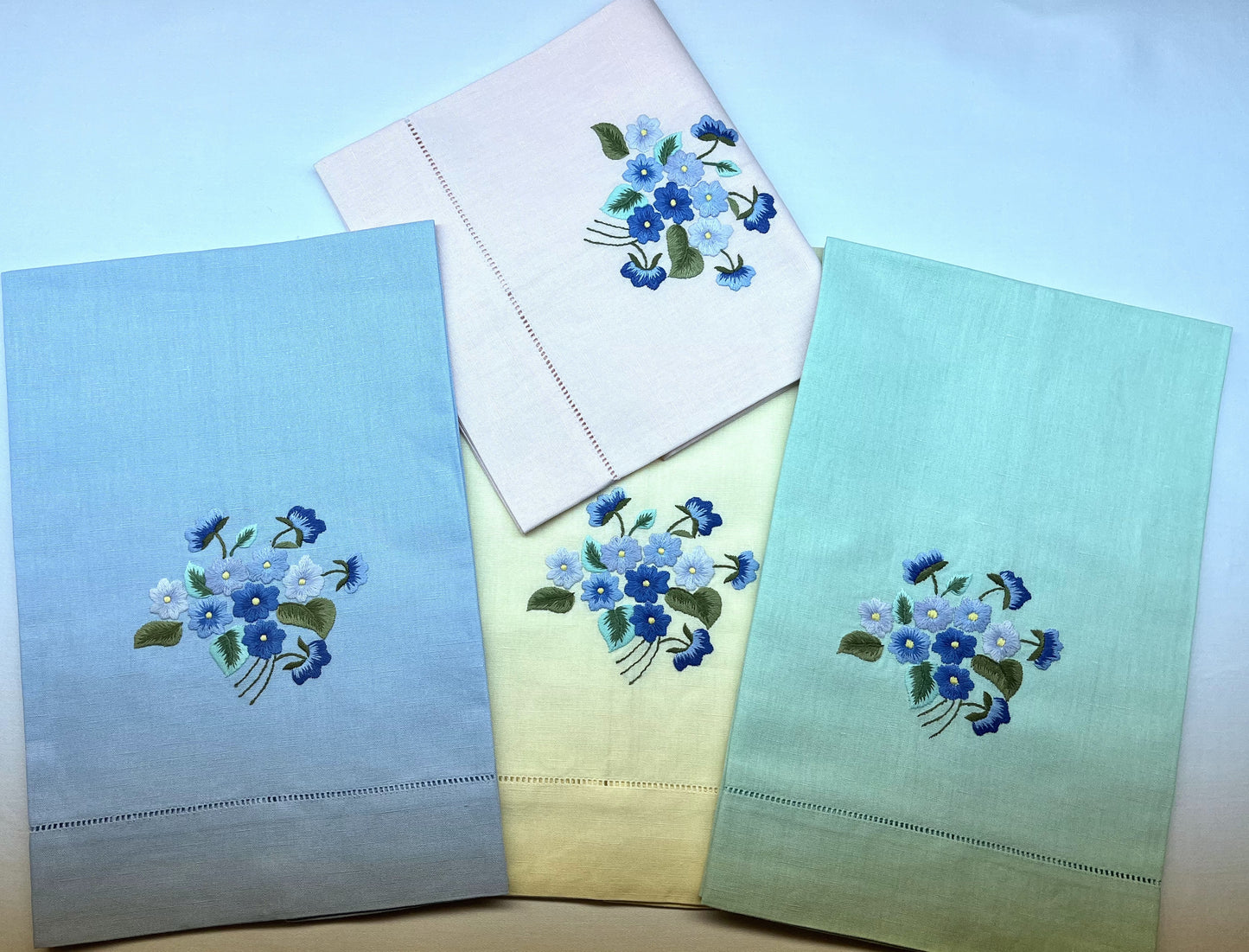 TW-89-Basket-R, Towels (Hand Embroidered)