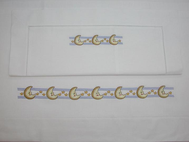 BBS-01-Luna, Baby Bedsheets (Hand Embroidered)