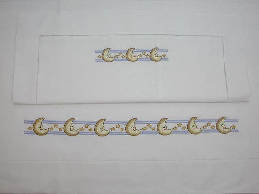 BBS-01-Luna, Baby Bedsheets (Hand Embroidered)