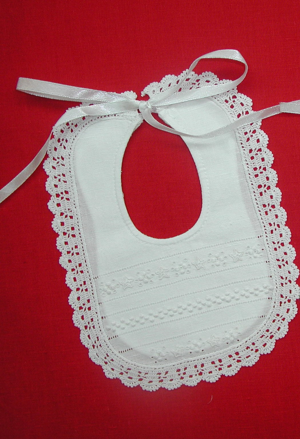 BBI-Lace 3, Baby Bib (Hand Embroidered)