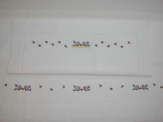 BBS-01-Birds,  Baby Bedsheet (Hand Embroidered)